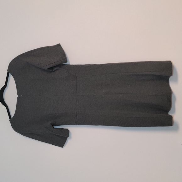 Boden Grey Short Sleeve A-Line Cross Front Lined Sweater Dress Size 10 - Picture 6 of 15